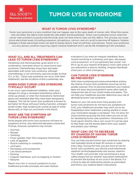 Tumor Lysis Syndrome Handout